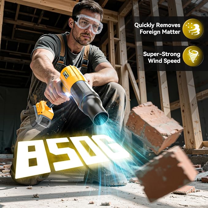 800,000 RPM Leaf Blower Compatible with Dewalt 20V: Ecarke Cordless Dust Blower, Electric Turbo Jet Blower Handheld Battery Powered with Brushless Motor for Patio Garden Lawn (Tool Only, No Battery)