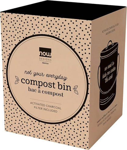 Now Designs Vintage Compost Bin, Ivory
