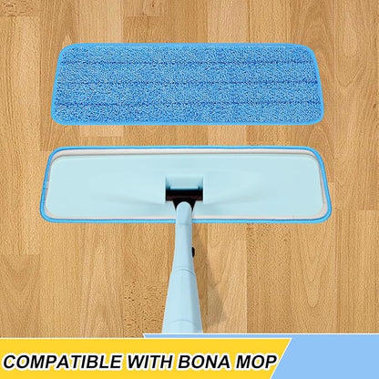 3 Pack 16.5 inch Reusable Mop Pads Microfiber Spray Mop Replacement Heads for Wet/Dry Mops Compatible with Bona Floor Care System (Multicolor )