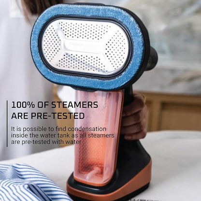 Rowenta, Steamer for Clothes, Pure Force 3in1 Steamer & Iron, 7.1 Oz Tank Capacity, Vertical Steaming, Horizontal Ironing, Lint remover, Auto-off, 1875 Watts, Black Clothes Steamer,DR8855
