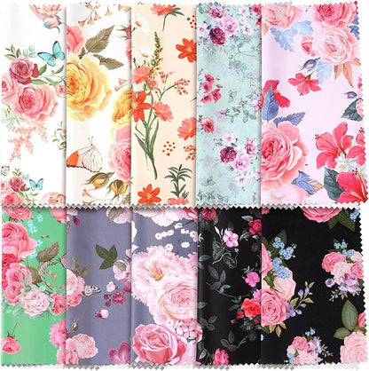 Sinmoe 20 Pcs Microfiber Cleaning Cloth Elegant Flower Design Microfiber Cloth Soft Multicolor Glasses Cleaner for Eyeglasses Camera Lens Cell Phone Screens Glasses, 6 x 6 Inches