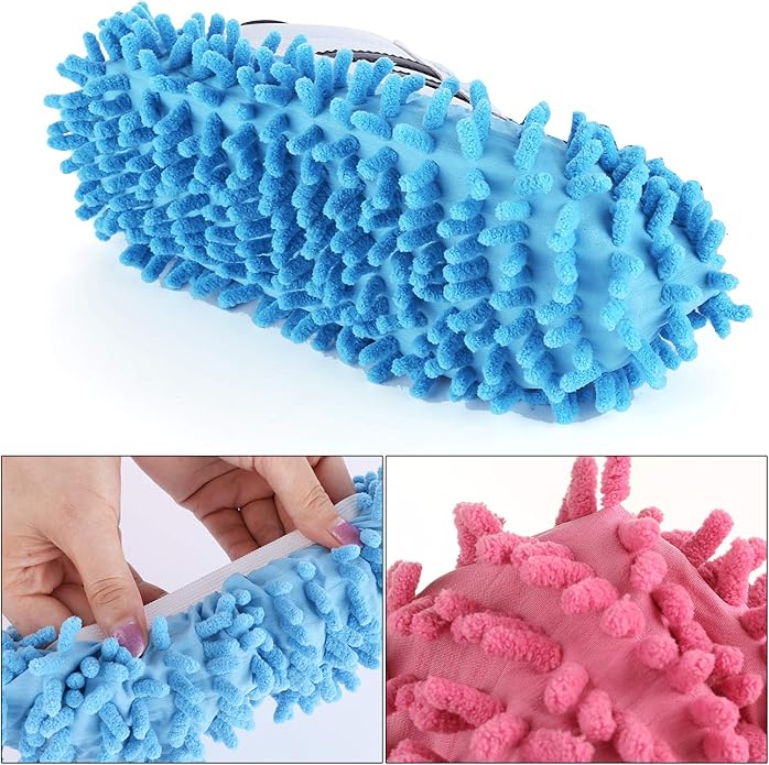 Washable Mop Slippers, Multifunction Microfiber Dust Mop Shoes Slippers Floor Cleaning Shoes Cover for Home