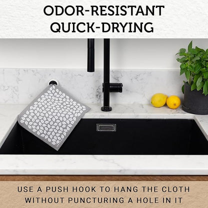 Nordhus Design Swedish Dishcloths,10 Grey Cloths, Made in Sweden - Reusable, Washable Cellulose Cotton Kitchen Cloths - Replace Paper Towels, Wipes, Sponges, Dish Rags