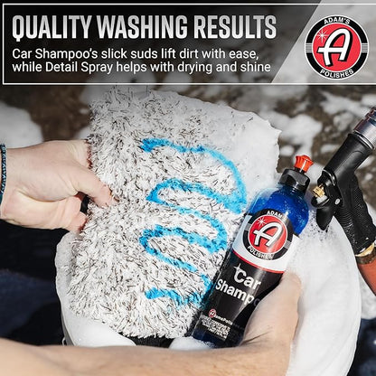 Adam's Essential Car Wash Kit (24-Item) - Auto Detailing Car Care Cleaning Kit with Foam Gun & Bucket Car & Truck Lovers, Dads, Moms and DIYers