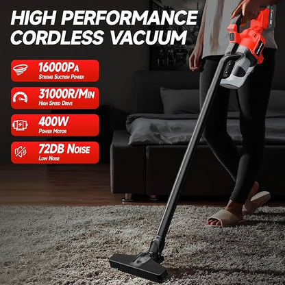 Cordless Vacuum for Milwaukee M18 Battery, Handheld Vacuum Cleaner for Home Pet Hair Car, 5-in-1 Portable Shop Vac with 2 Washable HEPA Filter, 4 Multi Nozzle (Battery Not Included)