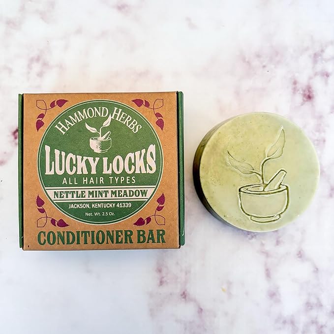 Lucky Locks | Pick Your Scent | Natural Conditioner Bar | Zero Waste Hair Care | Sulfate Free (Nettle Mint Meadow)
