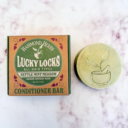 Lucky Locks | Pick Your Scent | Natural Conditioner Bar | Zero Waste Hair Care | Sulfate Free (Nettle Mint Meadow)