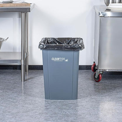 Restaurantware-Clean Tek Professional 19 Gallon Trash Can, 1 Square Waste Basket - Lid Sold Separately, Space Saving, Gray Plastic Garbage Bin, Ideal For Home, Office, Restaurant, And More