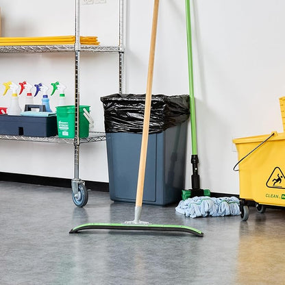 Restaurantware-SQUEEGEE ONLY: Clean Tek Professional 24 Inch Curved Floor Squeegee, 1 Broom With Rubber Blade - Handle Sold Separately, Heavy-Duty, Green Steel Wiper, Ideal For Floor, Tiles