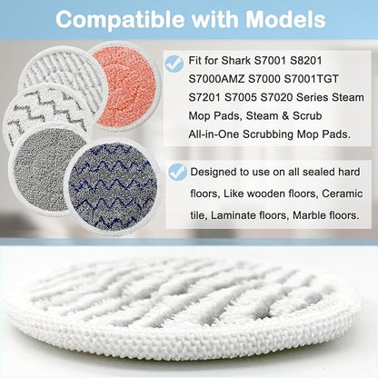 12 Pack Upgraded S7001 Pads Replacement Steam Mop Pads for Shark S7001 S8201 S7000 S8001 S7201 S7000AMZ S7001TGT Series Steam Mop Pads,Steam&Scrub All-in-One Scrubbing Mop Pads,Part Model #:XKITP7000