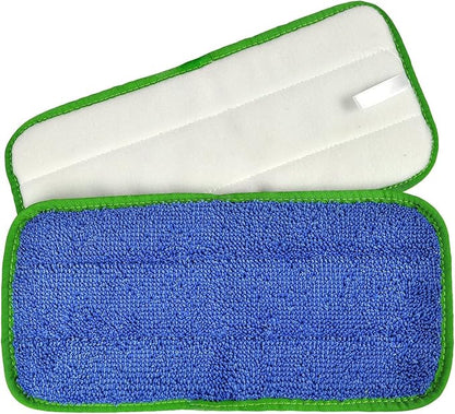 CleanAide All-Purpose Microfiber Twist Yarn Mop Pads for Dust, Dirt & Pet Hair, Hook & Loop Backing, Machine Washable & Reusable, Home & Commercial Cleaning, 10-Inch, 6-Pack, Green