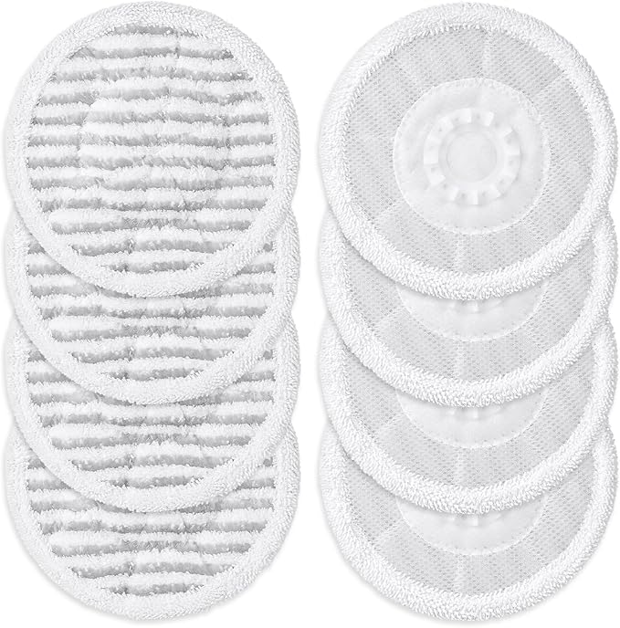 8 Pack Steam Mop Pads Compatible with Shark S8201 S8001 S7001 S7201 S7005 S7000 Series, S7000AMZ S7001TGT– Microfiber Replacement Scrub Pad, All-in-One Reusable Cleaning Refills for Hard Floor