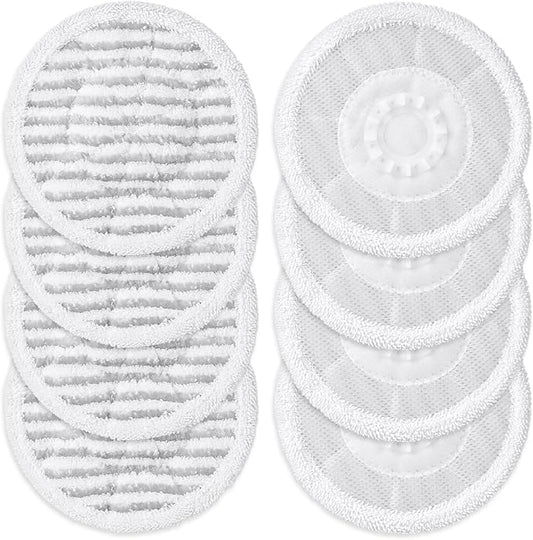 8 Pack Steam Mop Pads Compatible with Shark S8201 S8001 S7001 S7201 S7005 S7000 Series, S7000AMZ S7001TGT– Microfiber Replacement Scrub Pad, All-in-One Reusable Cleaning Refills for Hard Floor