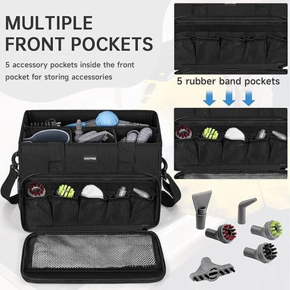 Carry Bag Compatible with Bissell SteamShot Hard Surface Steam Cleaner 39N7V/39N7A, Adjustable Compartments Steam Cleaner Storage Bag Fits for Phueut Pressurized Handheld Steam Cleaner