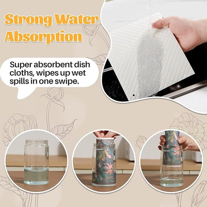 JOYMOOP 12 Pack Decorate Cleaning Cloth (Quiet Luxury of Decorative Series), Reusable Absorbent Dish Towels, Non-Scratch Washable Rags for Cookware, Kitchen and Household Cleaning - 6.7×7.9 inch