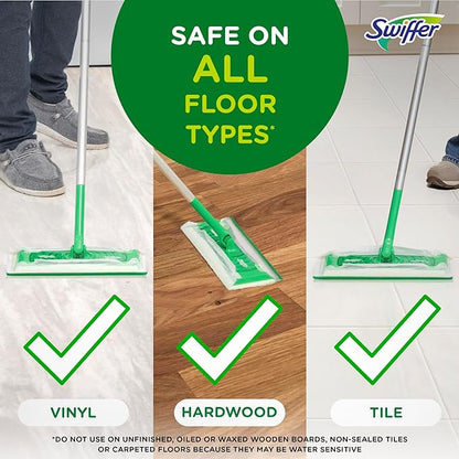 Swiffer Sweep + Mop, Wet Pads Refill, Floor Cleaner for Dirt, Dust, Hair, Cleaning Cloths for Mopping Home, Bathroom, Kitchen, All Purpose Multi-Surface Floor Wipes, Fresh, 24ct