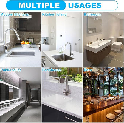 Kitchen Sink Splash Guard, 32"x 5.5", Silicone Faucet Splash Guard, Longer Silicone Sink Mat for Kitchen, Bathroom, Laundry Room, Farmhouse, Bar & RV (Gray)
