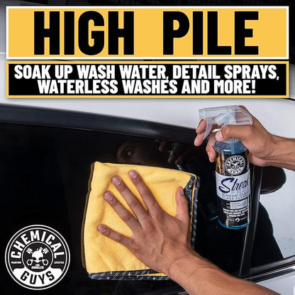 Chemical Guys Professional Grade Premium Microfiber Towels for Cars,Gold,16" x 16",Ultra-Soft and Scratch-Free Car Detailing Cloths for Trucks,Motorcycles,and More,(Pack of 6)