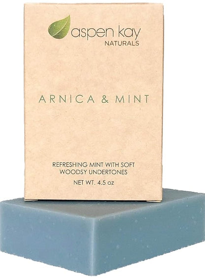 Aspen Kay Naturals Arnica Soap - Natural and Organic Ingredients - 2 Pack Soap Dish, Draining Dish 100% Natural Poplar Wood