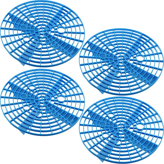 Tallew Car Wash Bucket Insert Grit Traps for Car Washing Detailing Kit Accessories Cleaning Tool Fits 12 Inch Diameter Bucket or 3-5 Gallon(Blue,4 Pieces)