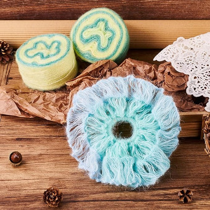 2 Roll Mohair Wool Yarn Soft for Crocheting Knitting Hand Washable Long Wool Yarn DIY Scarf Crochet Thread for Clothes Hats Sweater Scarf Craft Projects (Medium Sea Green)