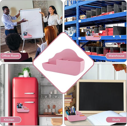 KITANIS Magnetic Pen Holder,3 Compartments Magnetic Dry Erase Marker Holder,Extra Strong Magnet Storage Marker Pen Pencil Organizer for Refrigerator,Whiteboard,Locker Accessories(Cloud Style)