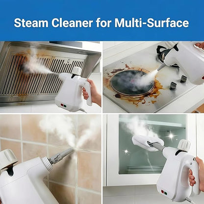 Steam Cleaner, Multi-Surface Steamer Cleaners for Cleaning with 13 Accessories, Large Capacity Handheld Steam Cleaner, Good for Home, Kitchen Grease, Bathroom Grout (White)