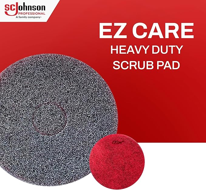 SC Johnson Professional EZ Care Heavy Duty Scrubbing Pads, 20 Inch Diameter, 5 Count, for Professional Use Only