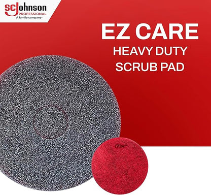 SC Johnson Professional EZ Care Heavy Duty Scrubbing Pads, 20 Inch Diameter, 5 Count, for Professional Use Only