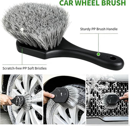 12Pcs Car Wash Kit, 62'' Car Wash Brush with Long Handle Microfiber Carwash Brush Mop Mitt Kit Car Car Washing Supplies Cleaning Kit for Cars RV SUV Truck Boat