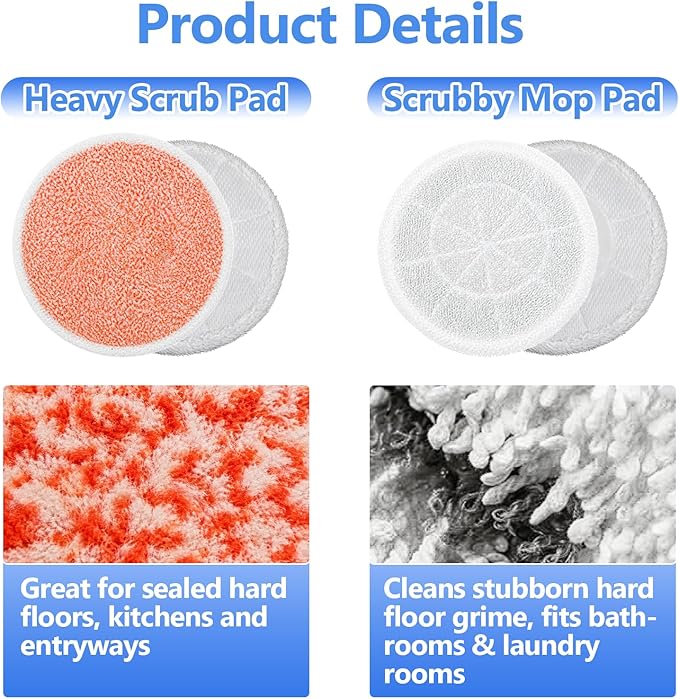 10 Pack Upgraded S7001 Pads Replacement Steam Mop Pads for Shark S8201 S8001 S7001 S7201 S7000AMZ S7000 S7005 S7020 S7001TGT Steam Mop Pads, Steam & Scrub All-in-One Scrubbing Mop Pads