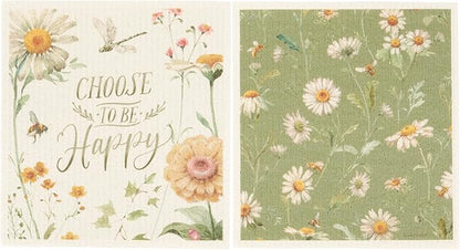 Primitives by Kathy Swedish Cloth Set of 2 - Choose Happy