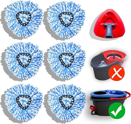 homsis 7 Pack Mop Replace Head for 2-Tank Spin Mop Compatible with Ocedar Rinse Clean - Mop Refills Made of Microfiber, Deep Cleaning Machine Washable and Easy-to-Replace