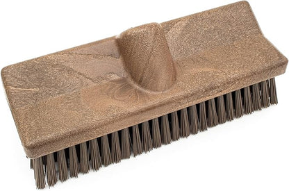 SPARTA 40423EC01 Plastic Floor Scrub Brush, Wall Brush, Equipment Brush With Nonabsorbent Bristles For Industrial Kitchens, Hospitals, Commercial Cleaning, 10 Inches, Brown