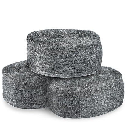 MAQIHAN Steel Wool 0000 15oz(30ft) - 0000 Steel Wool for Glass Fine Steel Pads for Chrome or Wood Polishing Weep Hole Covers for Brick Walls Fill Fabric Metal Fabric Pad Mice Control
