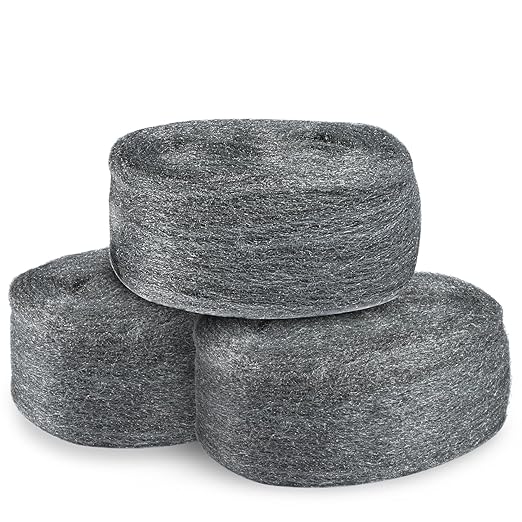 Sukh Steel Wool 0000 15oz(30ft) - 3PCS 0000 Steel Wool for Glass Fine Steel Pads for Chrome Wood Polishing Weep Hole Covers Brick Walls Fill Fabric Metal Fabric Pad Mice Control