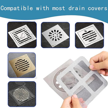 Disposable Hair Catcher Shower Drain Cover Bathroom Strainer Stickers Dog Hair Catcher Cover for Showers bathtubs，mesh Filter Sink Strainer Stickers 60pcs 3.9 x 3.9 Inch