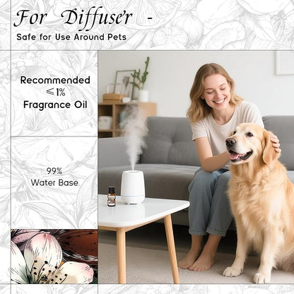 HIQILI Grey Vetiver Diffuser Oil for Humidifiers, Ultrasonic Diffusers, & DIY Sprays, Fast Diffusion for Large Spaces, Pet - Safe, Suitable for Home and Other Scenarios - 0.34 Fl Oz