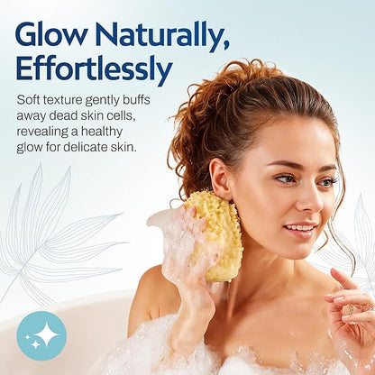 HartFelt Delicate Skin Wool Sea Sponge 4 in | Real Natural Sponges for Body and Face Gentle Care | Luxurious Lather
