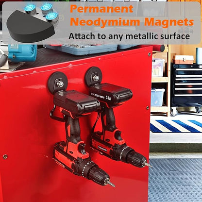 MUTUACTOR Upgraded Strong Magnetic Hooks,2-Pack Powerful Magnetic Hook Heavy Duty,20lbs Anti-Scratch Garage Storage Hangers for Hanging Cordless Impact Drivers Trailer Cord Shovels