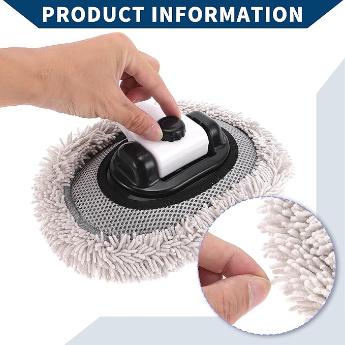 Car Wash Brush/Outer Car Cleaning Brush Kit Car Wash Mop Wash Brush Telescopic for Cars Auto RV Truck/Durable Chenille 17.13"-34.92" / 1 Pc Gray White