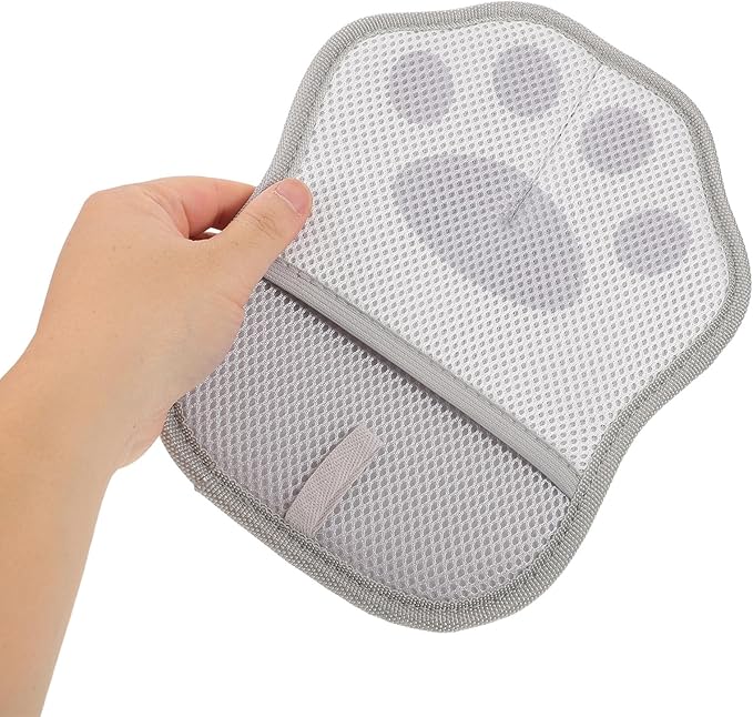 POPETPOP 3pcs Pet Grooming Gloves Set Electrostatic Hair Removal Mitts for Dogs and Cats, Soft Bathing and Shedding Brush, Reusable Pet Hair Catcher for Grooming and Cleaning