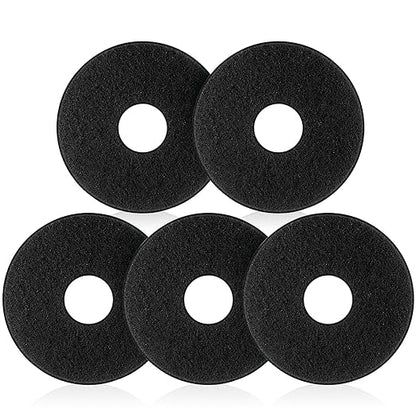 Teenyyou 5 Pcs 12" Cleaning Orbiter Pads Commercial Floor Buffer Pads Hardwood Floor Maintenance Scrubber Polisher Cleaning and Stripping for Orbiter Machine (Black)