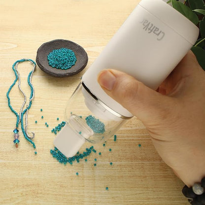 The Beadsmith CraftVac – Rechargeable Mini Vacuum – Basic Elements – Quiet 1 Button Operation – 2 Suction Levels – 2 Nozzle Attachments – Great for Beads, Glitter & More – Instructions Included