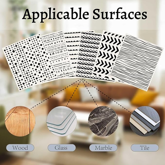 6 Sheets 6 Styles Geometric Kitchen Dish Cloths Black and White Swedish Dishcloths Minimalist Reusable Kitchen Sponge Cloths Quick Drying Absorbent Towels for Dishes Countertop Bathroom Use
