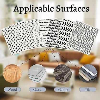 6 Sheets 6 Styles Geometric Kitchen Dish Cloths Black and White Swedish Dishcloths Minimalist Reusable Kitchen Sponge Cloths Quick Drying Absorbent Towels for Dishes Countertop Bathroom Use