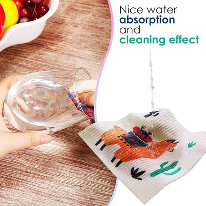 Remagr 6 Pcs Swedish Kitchen Dish Towels - Absorbent Dish Cloths, Quick Drying, Washable Cleaning Wipes, No Odor Hand Towel (Alpaca)