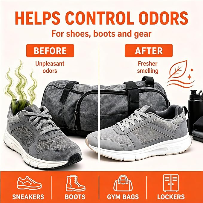 Knixmax Sneaker Deodorizer Shoe Freshener Balls, Odor Eaters for Shoes Boots Mules, Smell Eliminator Ball for Gym Gear Bags and Lockers, Fresh Linen Scent, Pack of 6 Leopard