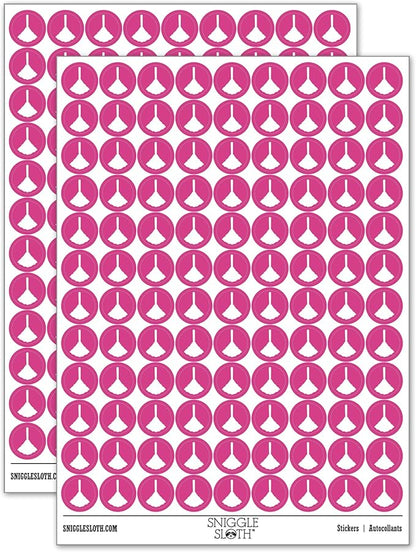 Feather Duster Cleaning 200+ Round Stickers - Gloss Finish - 0.50" Size - Hot Pink