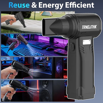 Electric Air Duster, 150000RPM Powerful Cordless Blower with Vacuum, 10-Gear Rechargeable Cleaner for Computer, Keyboard, Car Vent and Camera Gears
